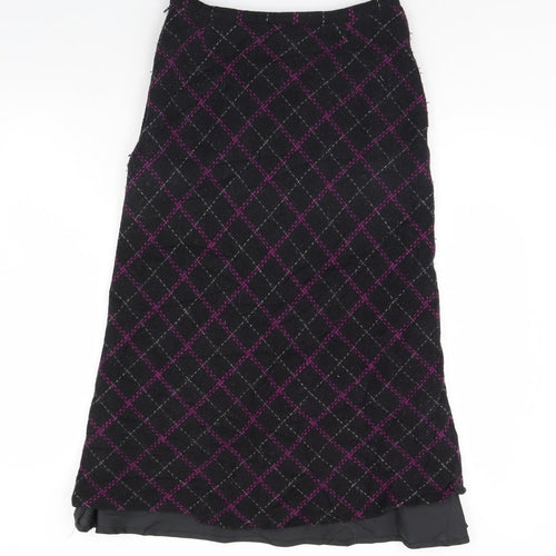 Viyella Womens Black Check  Flare Skirt Size 28 in