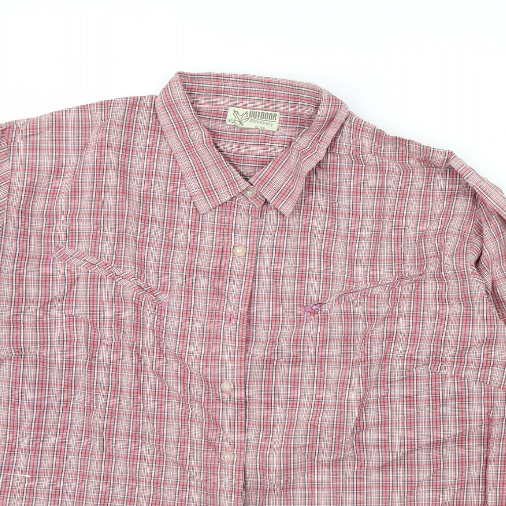 Outdoor Discovery Mens Red Check   Dress Shirt Size XL