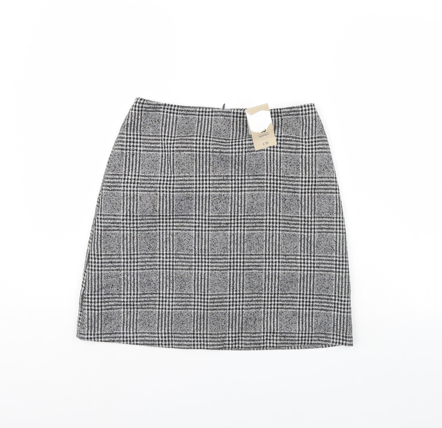 TU Womens Black Check  Mini Skirt Size 8