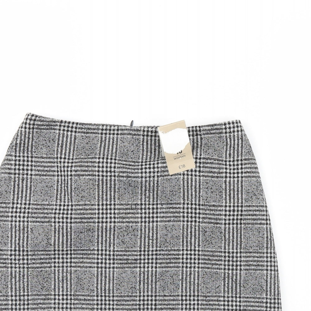 TU Womens Black Check  Mini Skirt Size 8