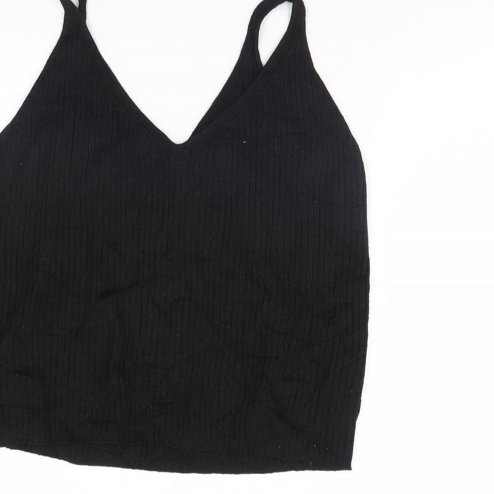 Divided Womens Black   Cropped Tank Size M