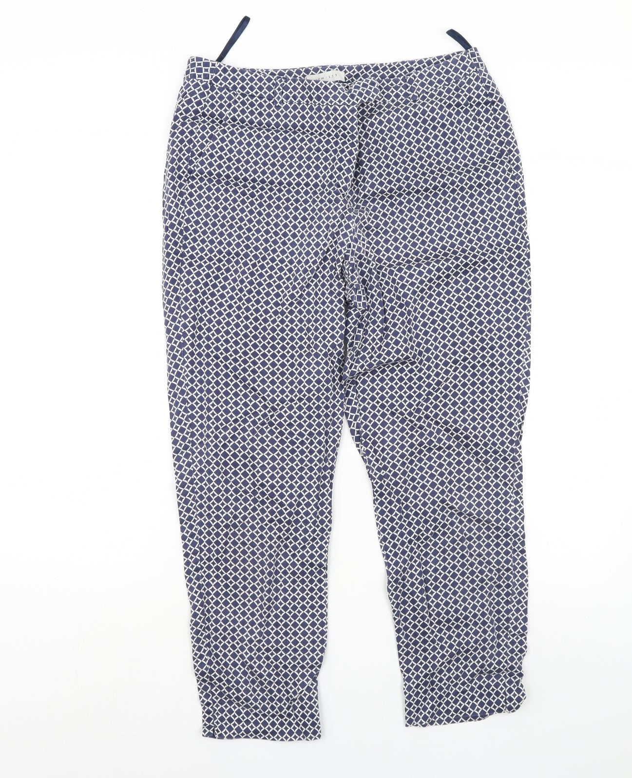 Kew 159 Womens Blue Geometric  Trousers  Size 12 L28 in