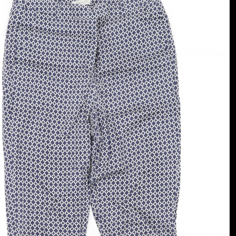 Kew 159 Womens Blue Geometric  Trousers  Size 12 L28 in