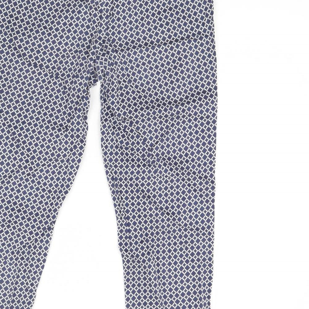 Kew 159 Womens Blue Geometric  Trousers  Size 12 L28 in
