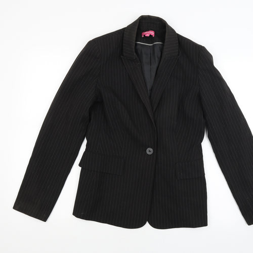 The department Womens Black Striped  Jacket Blazer Size 8