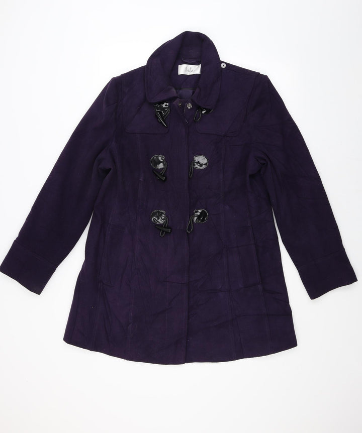 Isle Womens Purple Overcoat Coat Size L