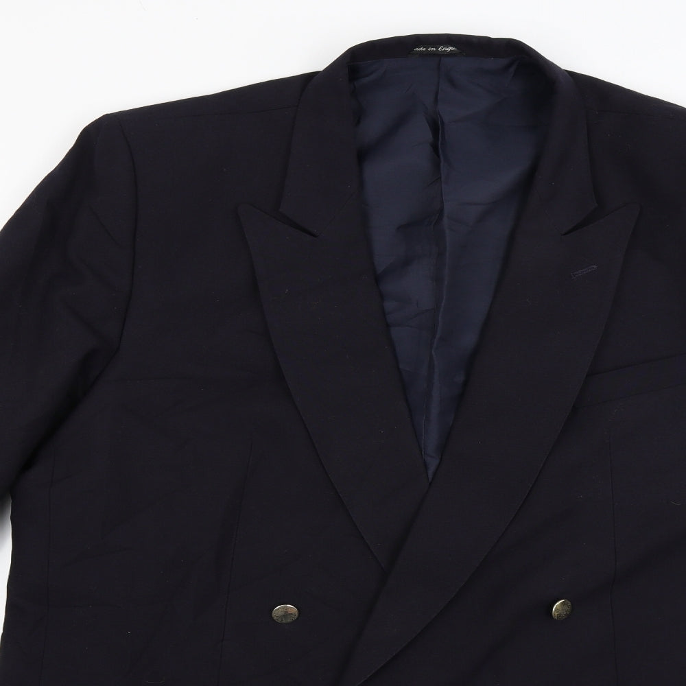 Hollingtons Mens Blue   Jacket Blazer Size 44  - Made in England