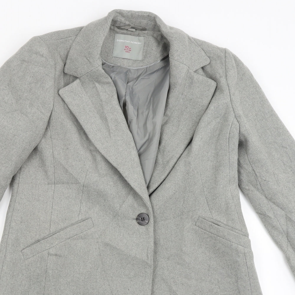 Dorothy Perkins Womens Grey   Overcoat Coat Size 10