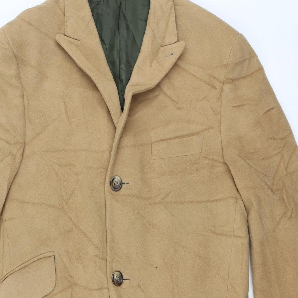 Duffer of St. George Mens Beige   Overcoat Coat Size M