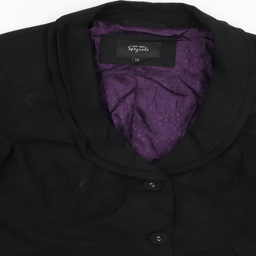 Per Una Womens Black   Jacket Coat Size 14