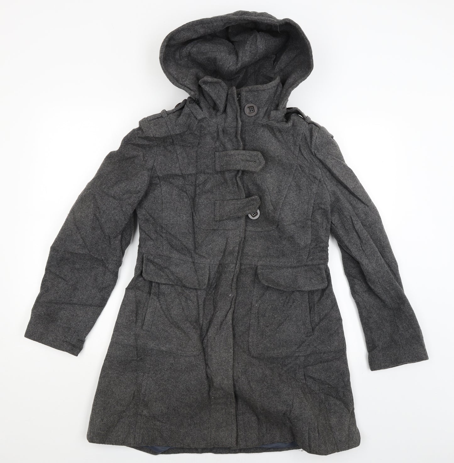 NEXT Womens Grey   Overcoat Coat Size 12