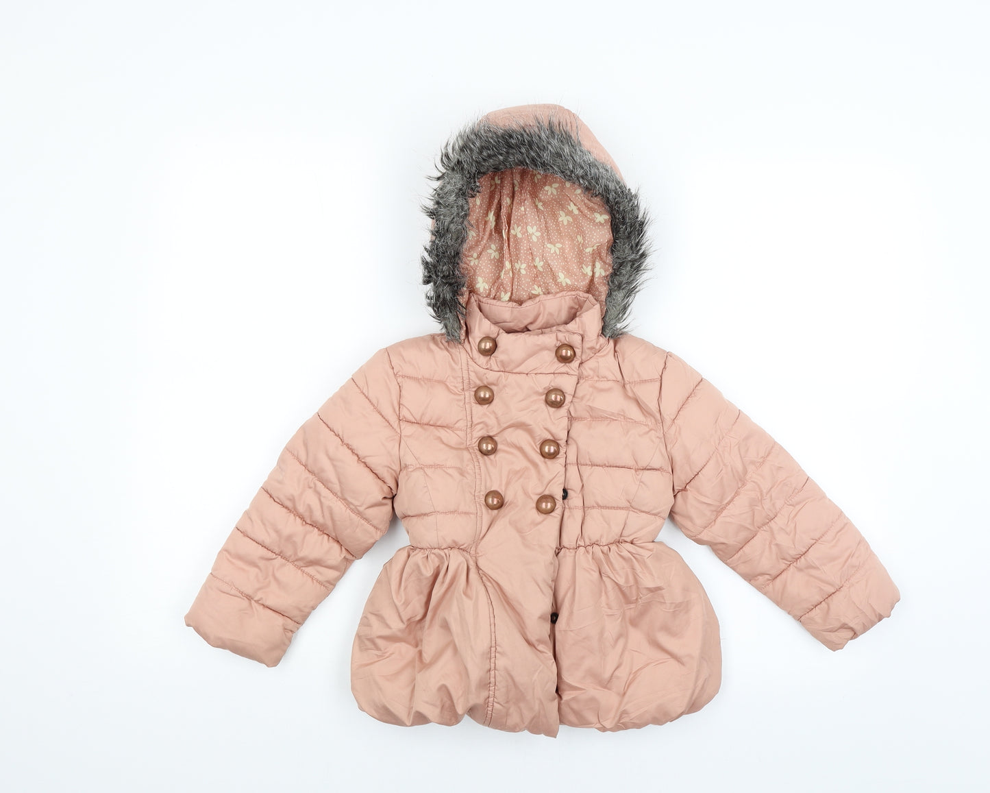 NEXT Girls Beige   Puffer Jacket Coat Size 3-4 Years
