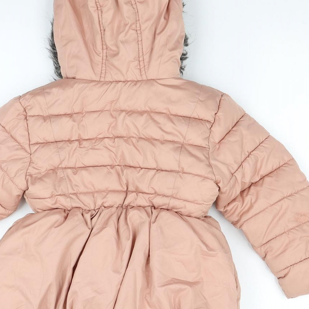 NEXT Girls Beige   Puffer Jacket Coat Size 3-4 Years