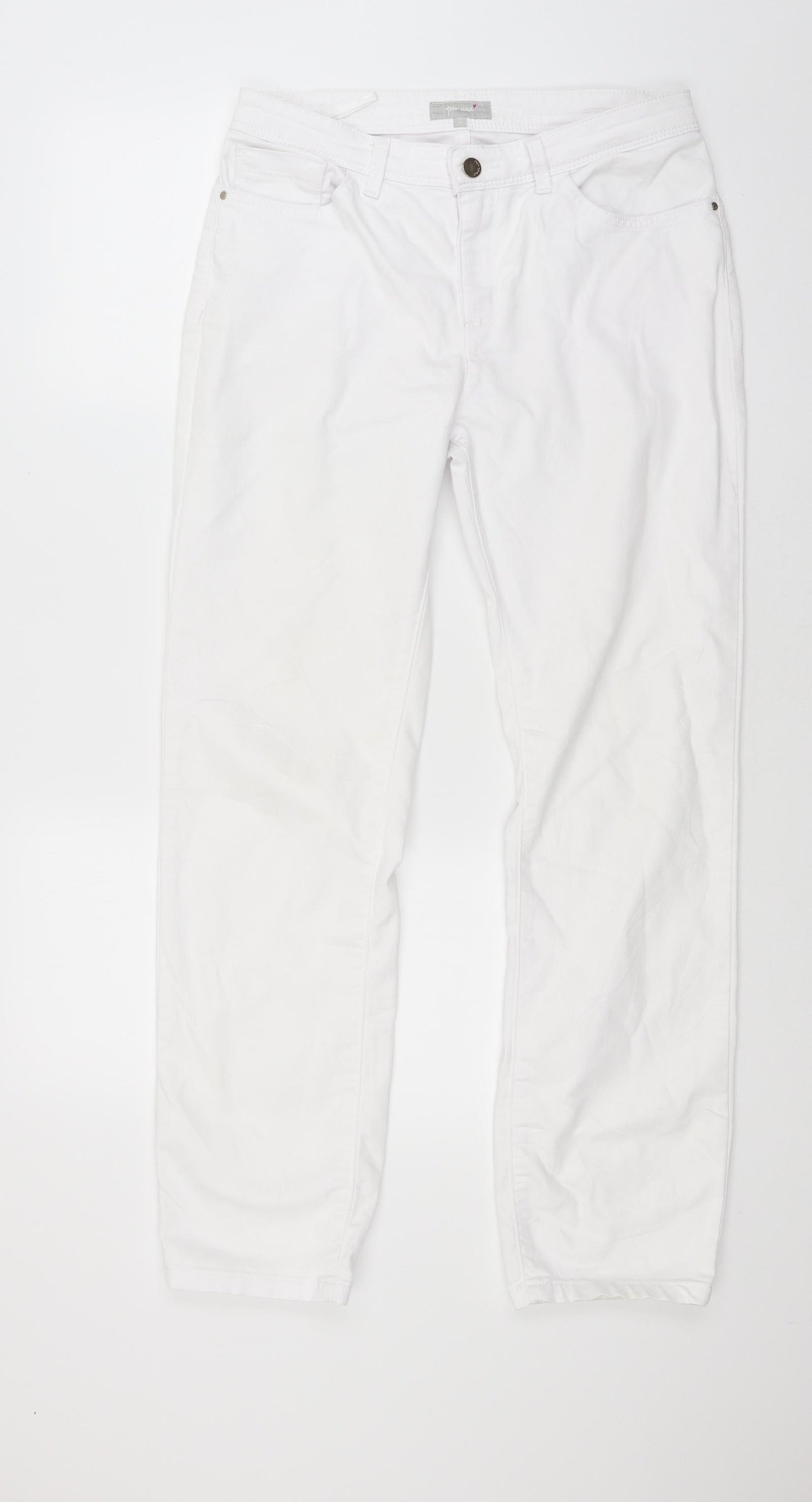 peruna Womens White  Denim Skinny Jeans Size 10 L27 in