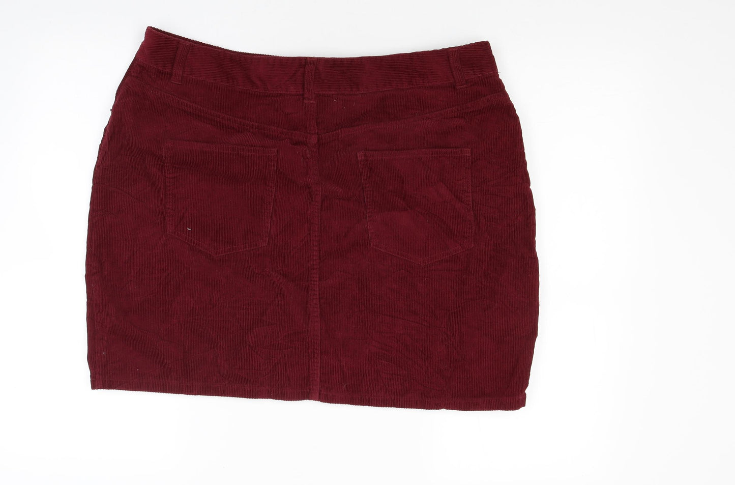 ASOS Womens Red  Corduroy Mini Skirt Size 18