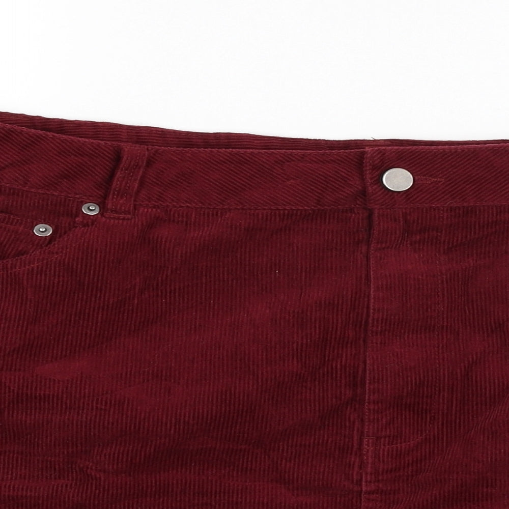 ASOS Womens Red  Corduroy Mini Skirt Size 18