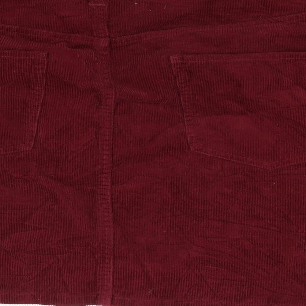 ASOS Womens Red  Corduroy Mini Skirt Size 18