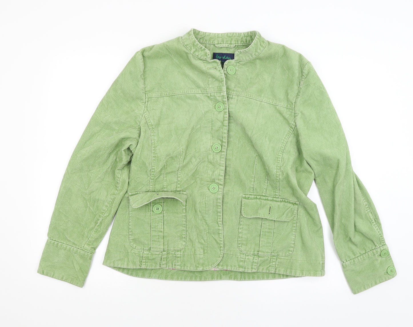 Boden Womens Green  Corduroy Jacket Coat Size 18