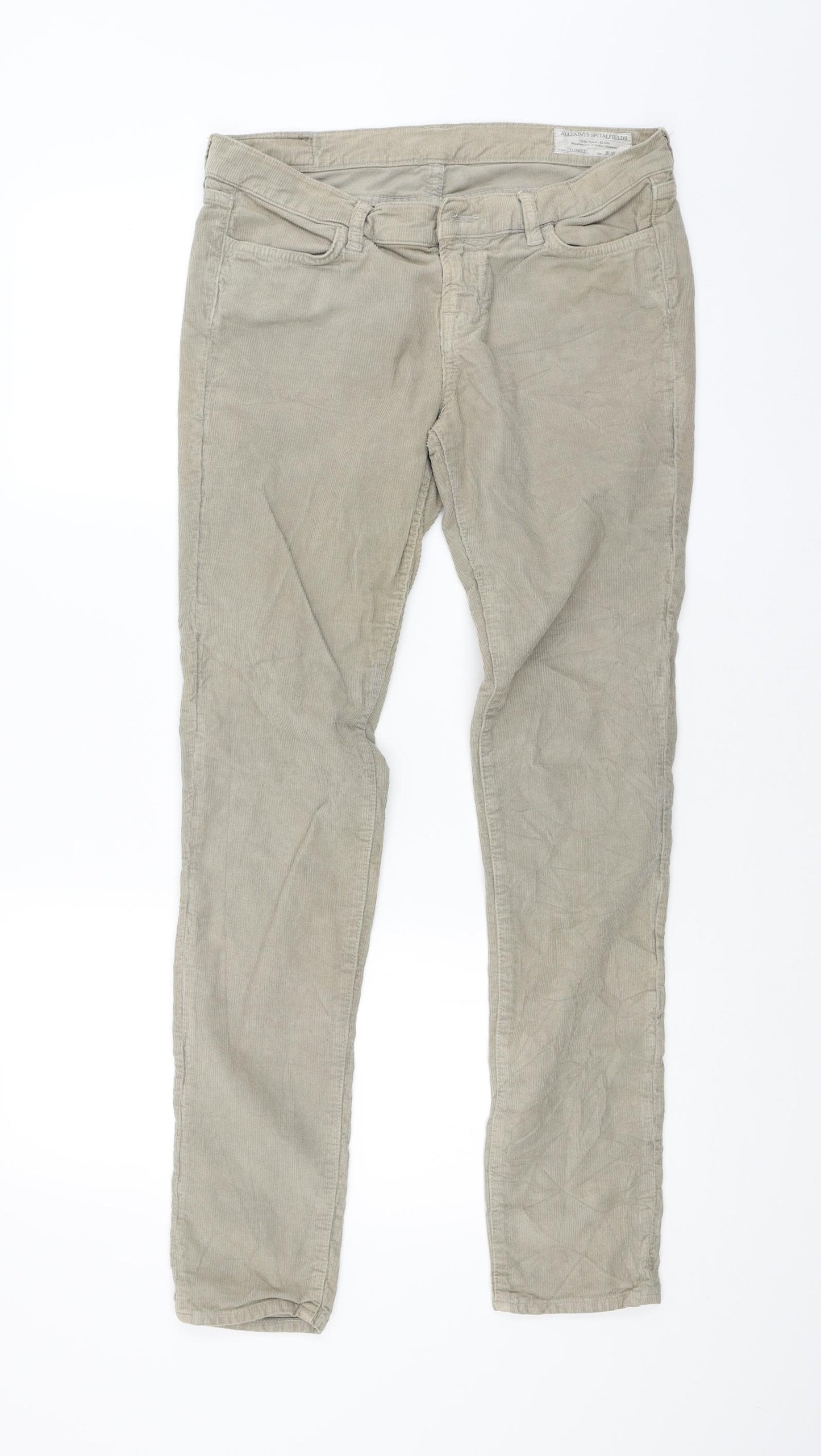 AllSaints Womens Beige  Corduroy Skinny Jeans Size 30 L32 in