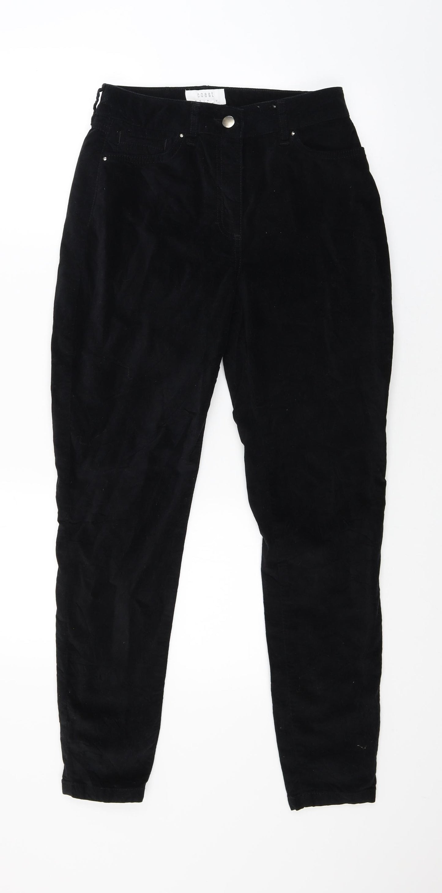 Coast Womens Black  Velour Skinny Jeans Size 8 L25 in