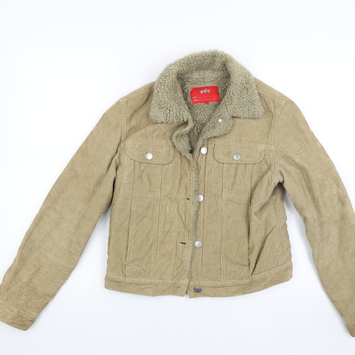Per Una Womens Beige  Corduroy Jacket Coat Size 8