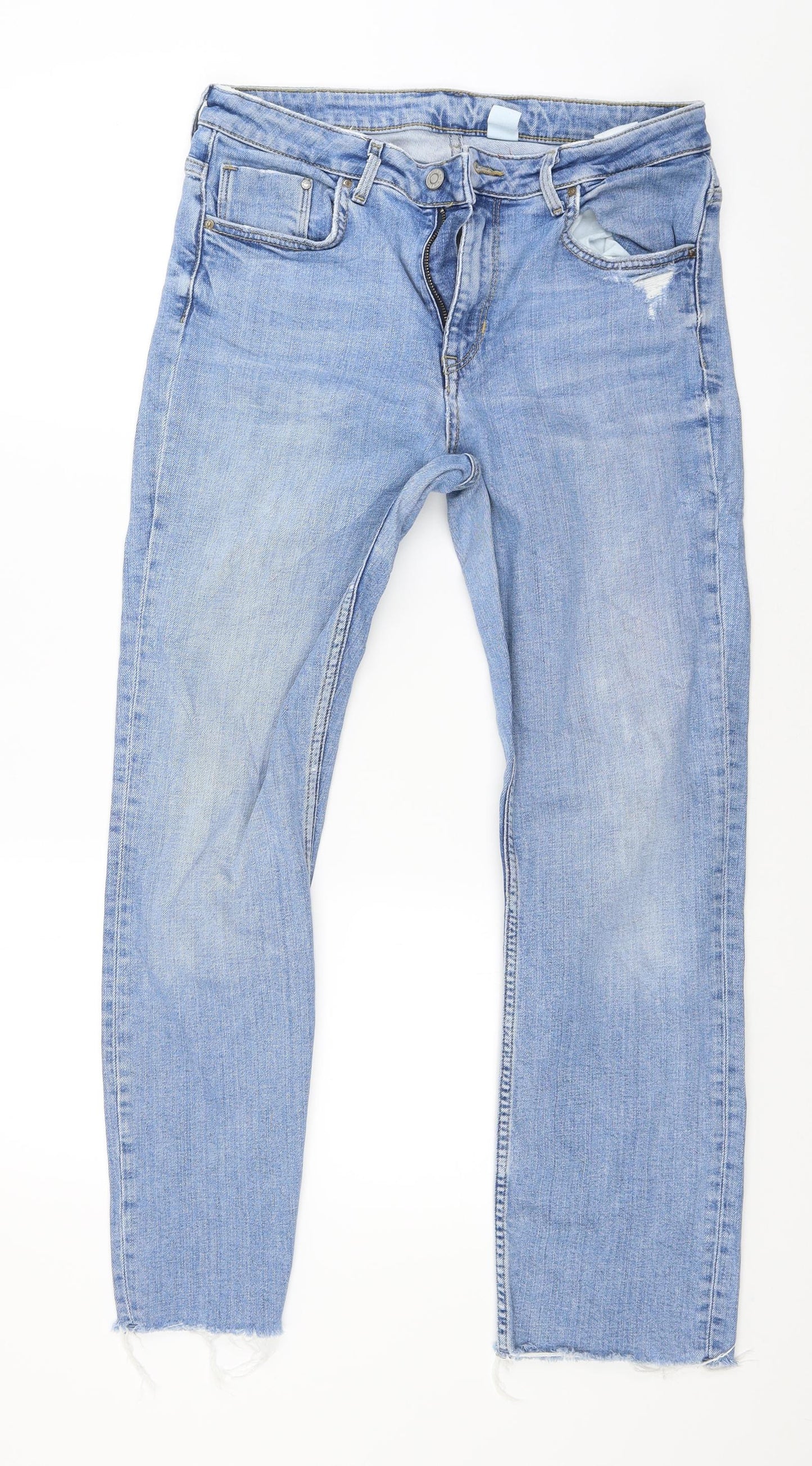 New Look Womens Blue  Denim Straight Jeans Size 30 in L25 in