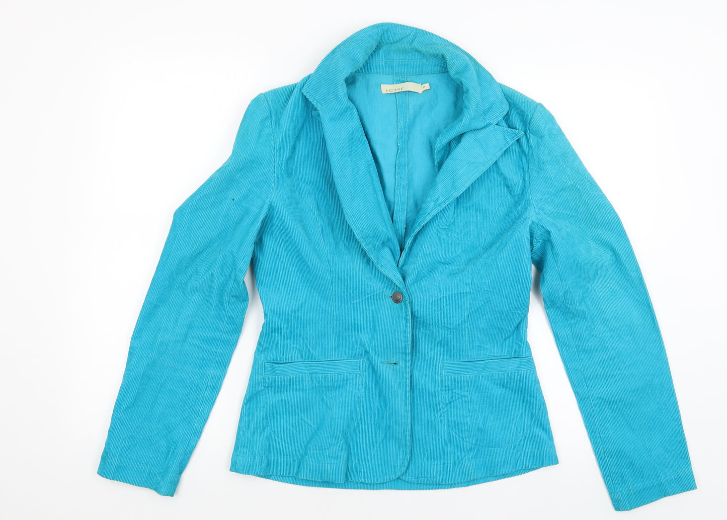 ICHI Womens Blue  Corduroy Jacket Coat Size M