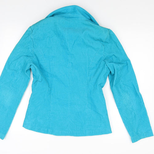 ICHI Womens Blue  Corduroy Jacket Coat Size M