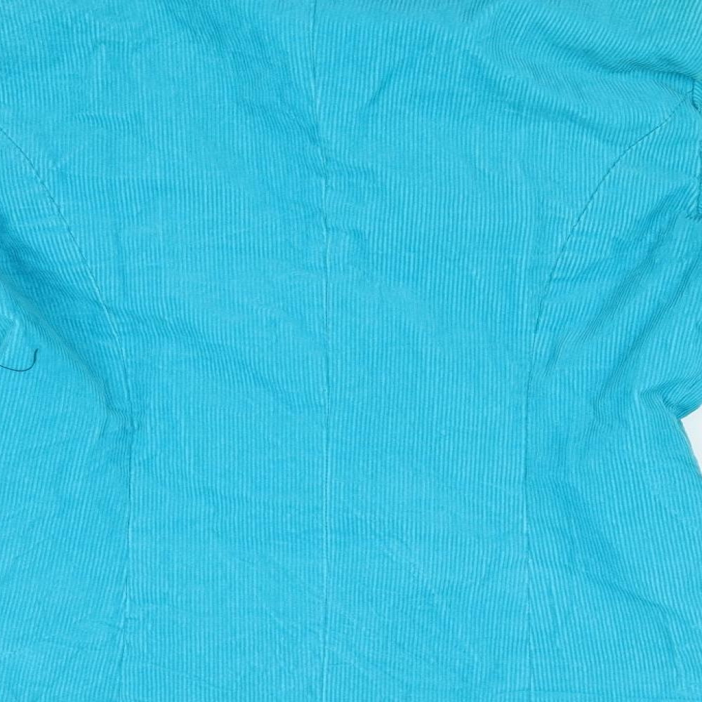ICHI Womens Blue  Corduroy Jacket Coat Size M