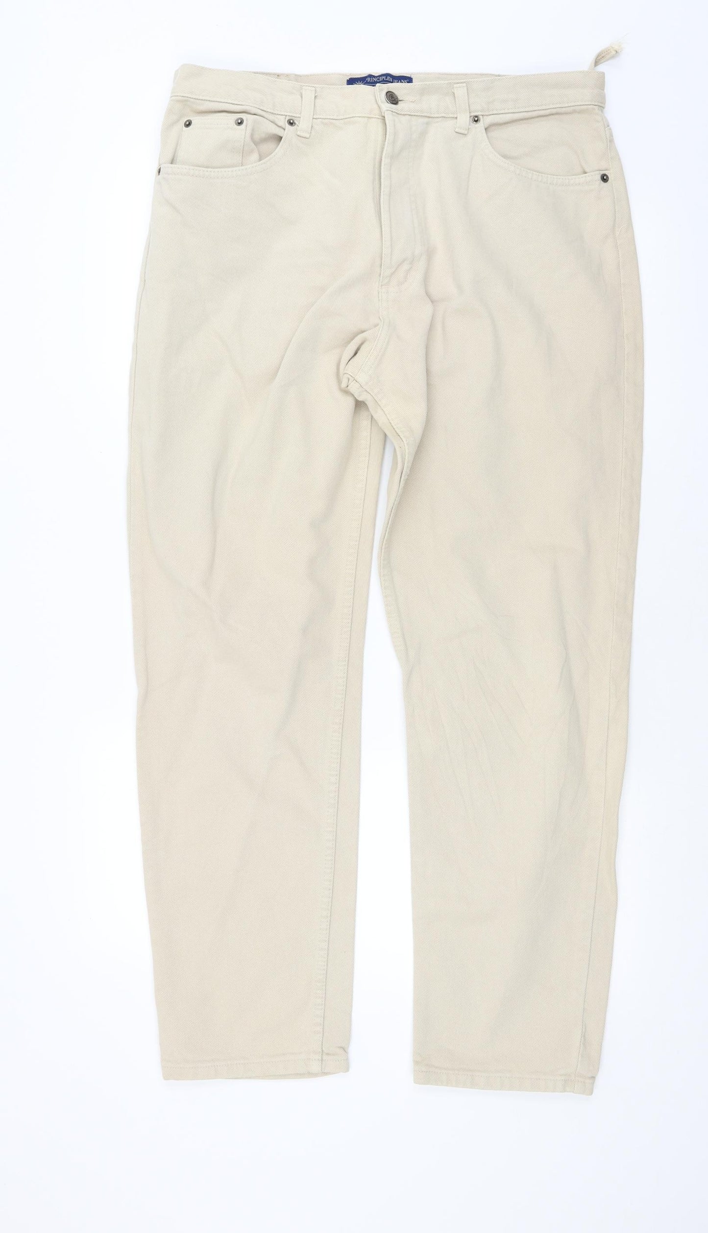 Principles Womens Beige  Denim Straight Jeans Size 18 L28 in