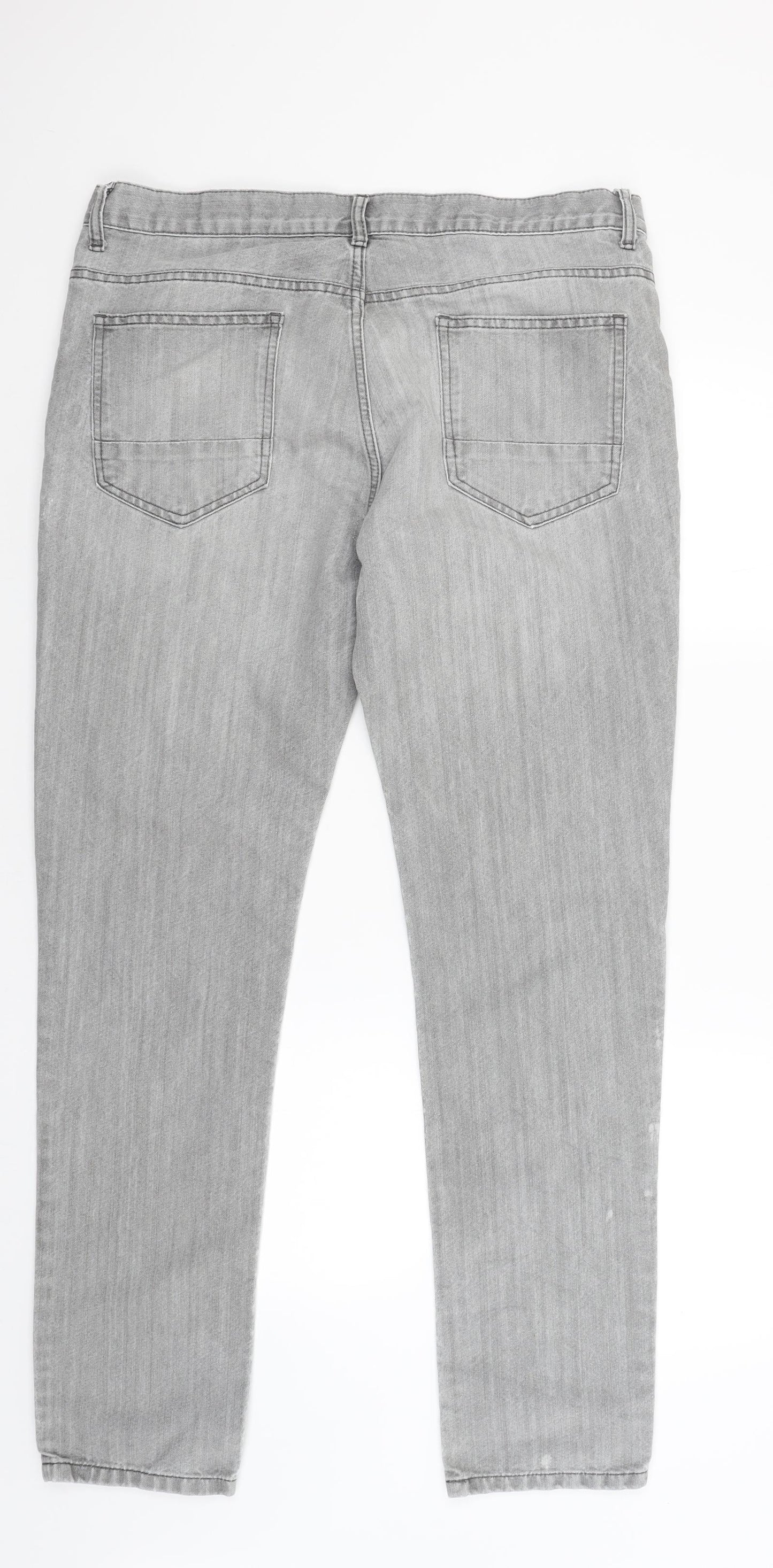 Primark Mens Grey  Denim Straight Jeans Size 36 L32 in