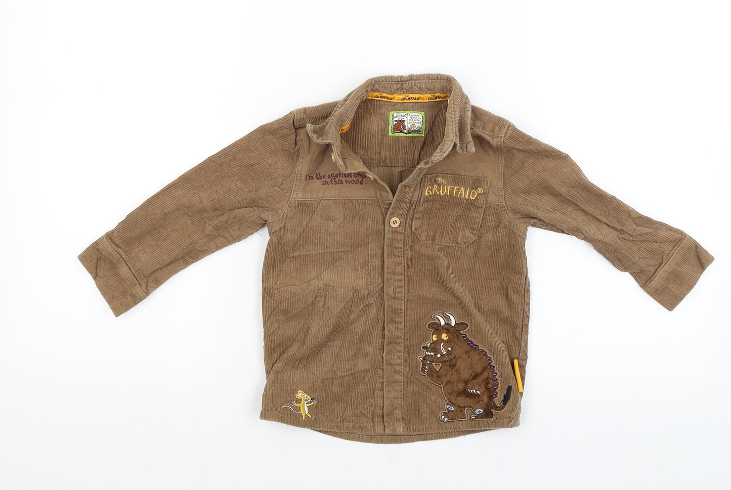 The Gruffalo Boys Brown  Corduroy Basic Button-Up Size 2-3 Years  - The Gruffalo