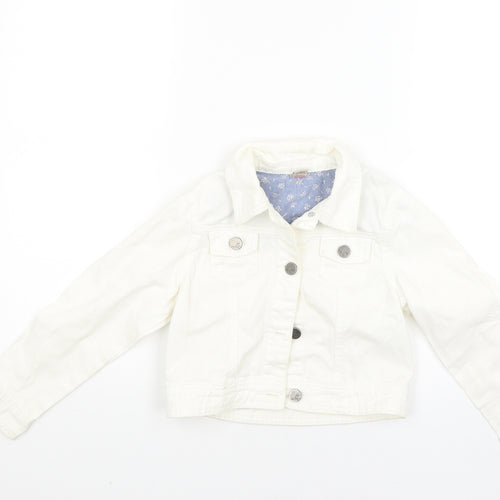 TU Girls White  Denim Jacket Coat Size 7-8 Years