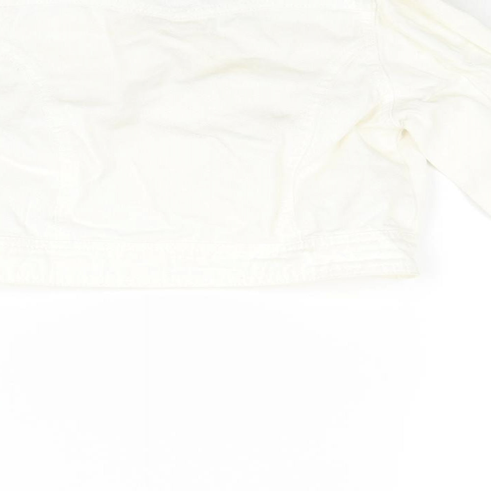 TU Girls White  Denim Jacket Coat Size 7-8 Years