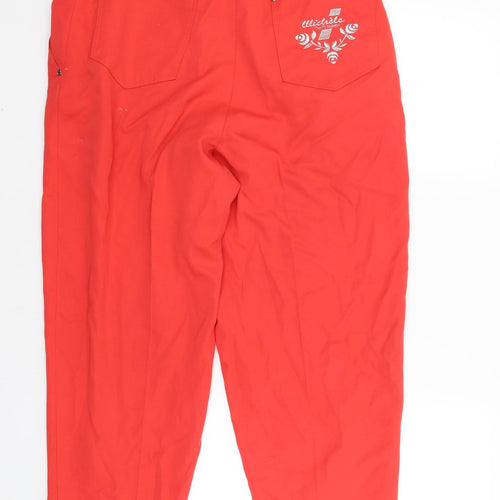 Wichile Womens Red   Capri Trousers Size 14 L25 in