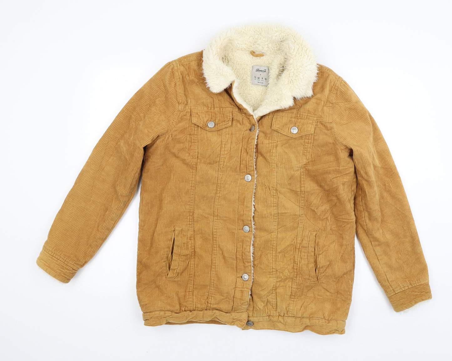 Primark Womens Yellow  Corduroy Jacket Coat Size 12