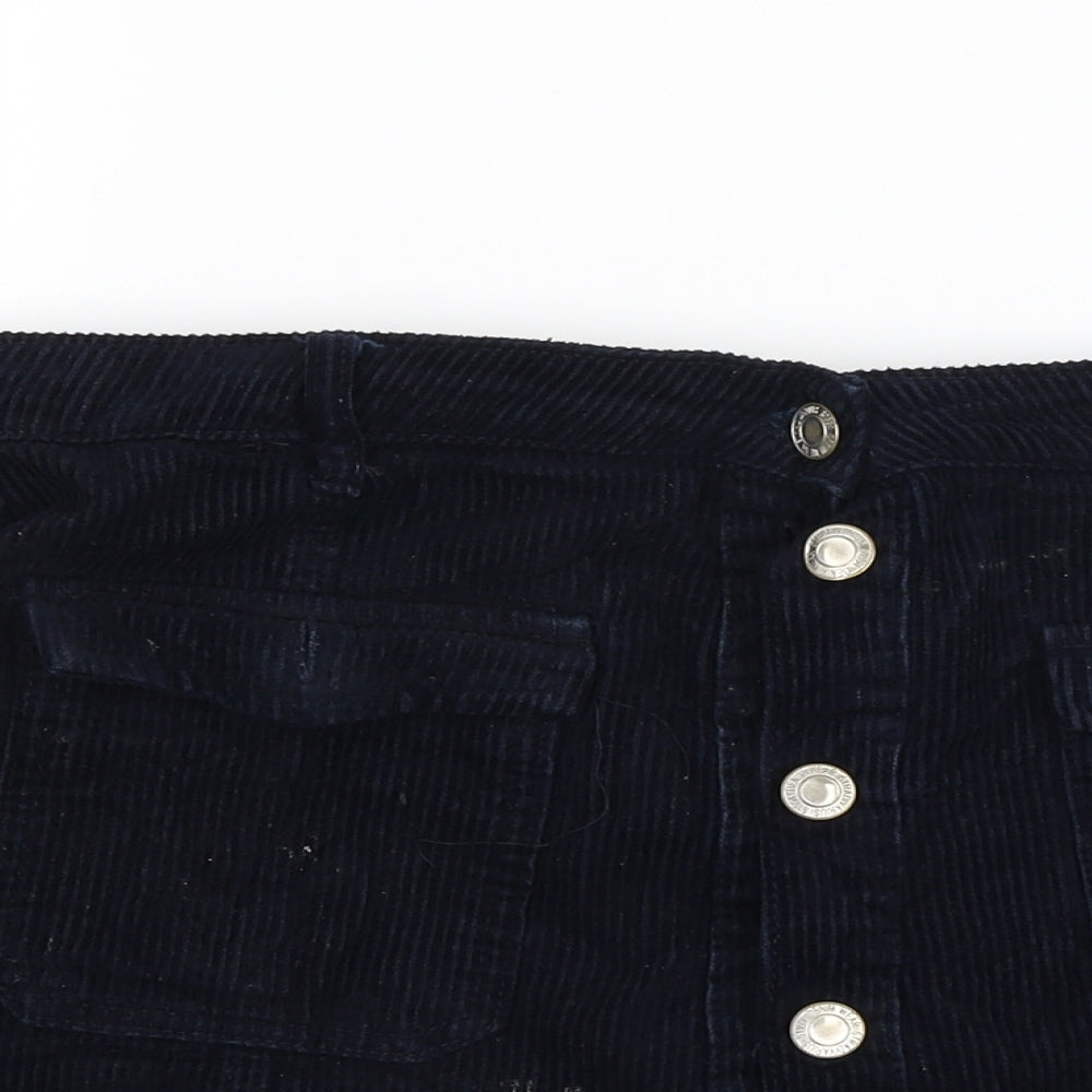 Stradivarius Womens Blue  Corduroy Mini Skirt Size 14