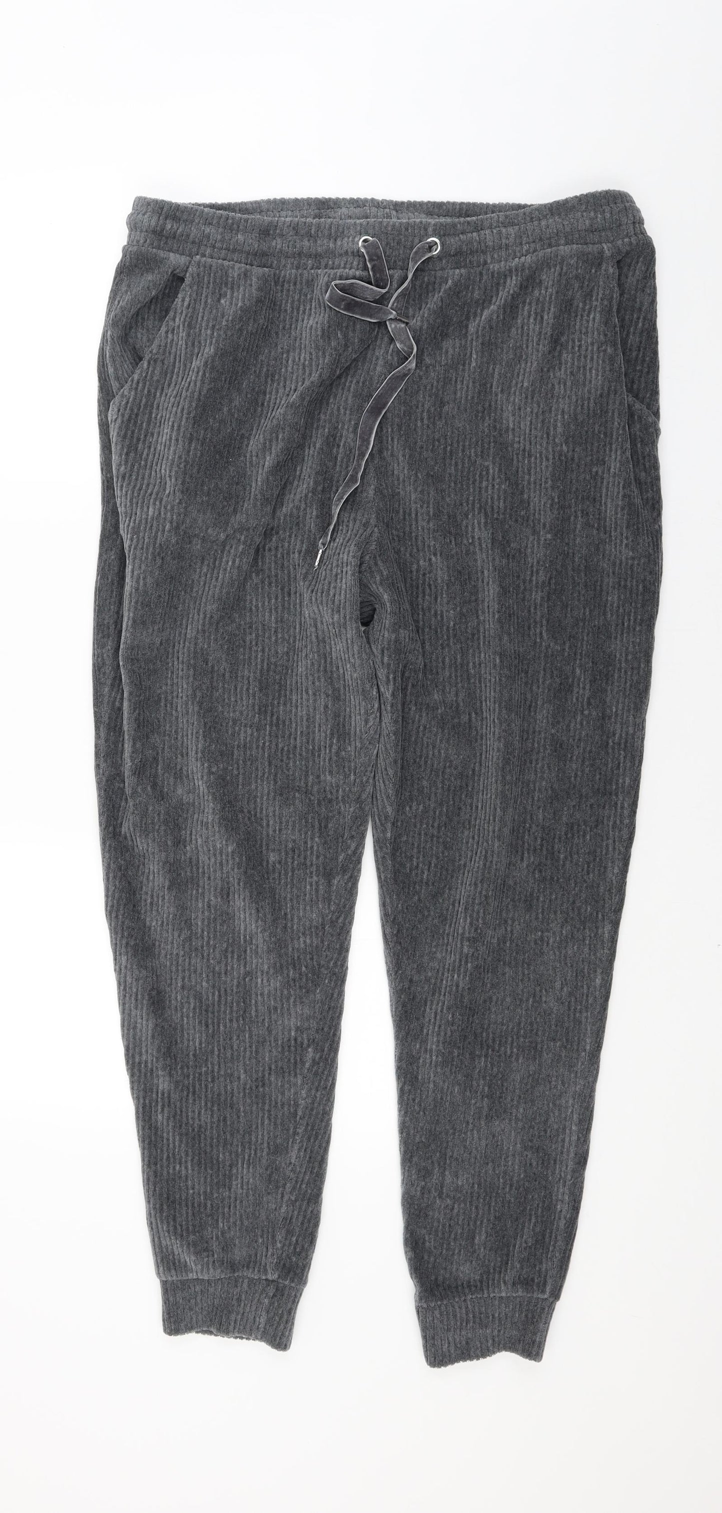 Nutmeg Womens Grey  Corduroy Jogger Trousers Size 20 L27 in