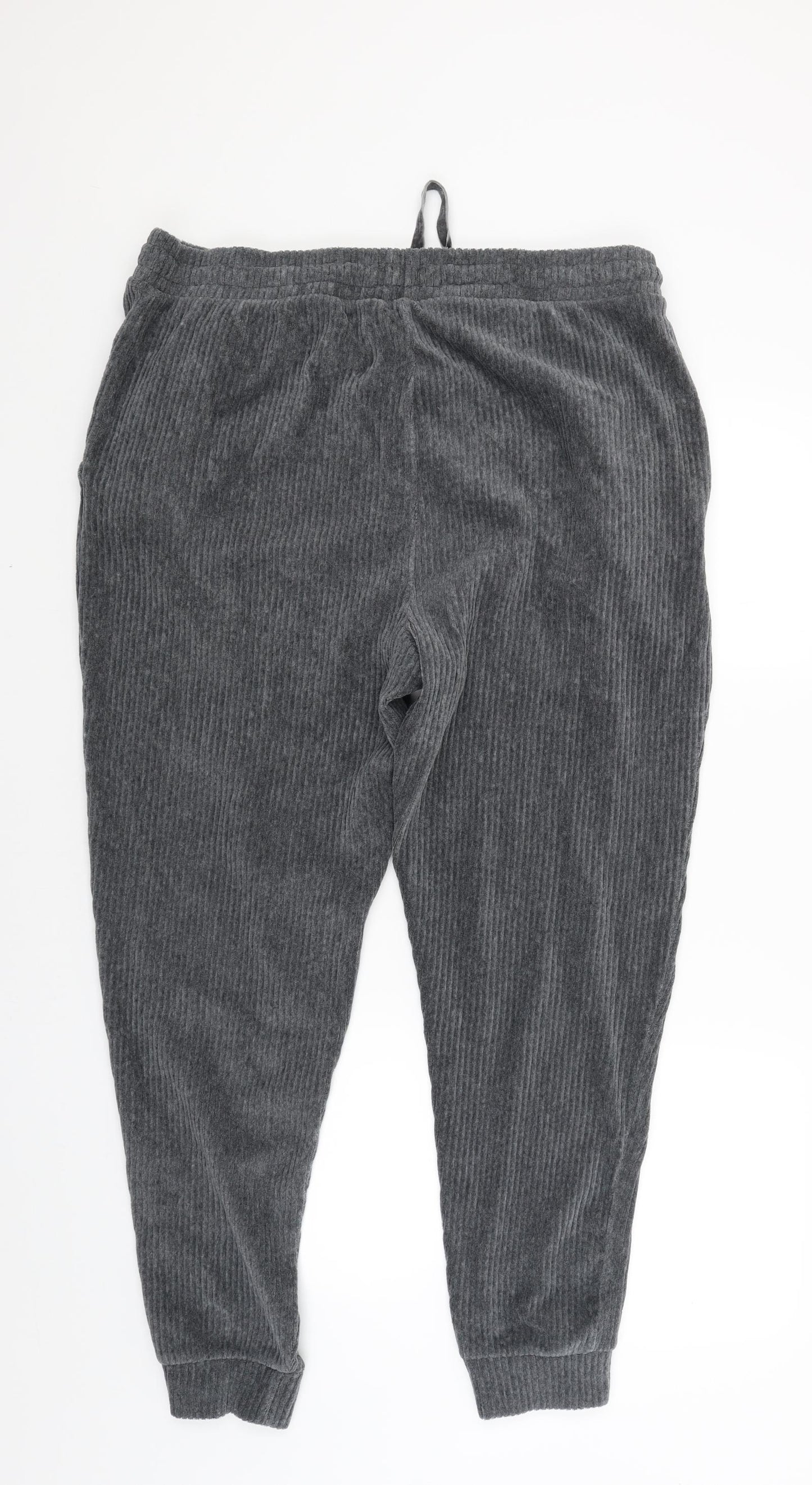 Nutmeg Womens Grey  Corduroy Jogger Trousers Size 20 L27 in