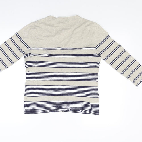 John Lewis Womens Beige Striped  Cardigan Jumper Size 12