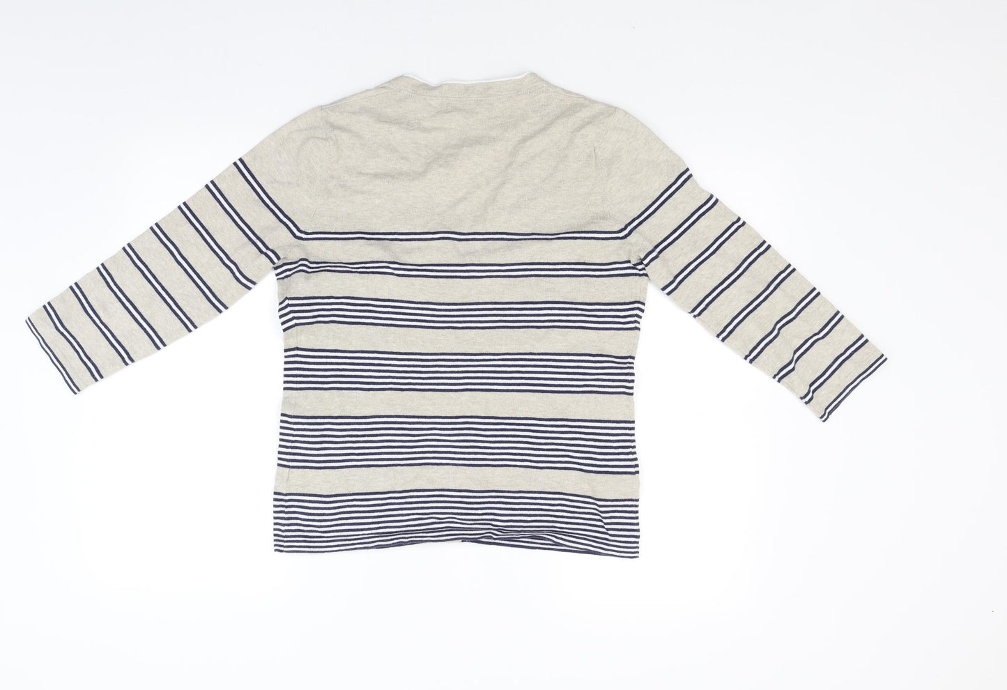 John Lewis Womens Beige Striped  Cardigan Jumper Size 12