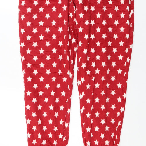 Marks and Spencer Womens Red  Fleece Jogger Trousers Size 14 L26 in - Lounge wear