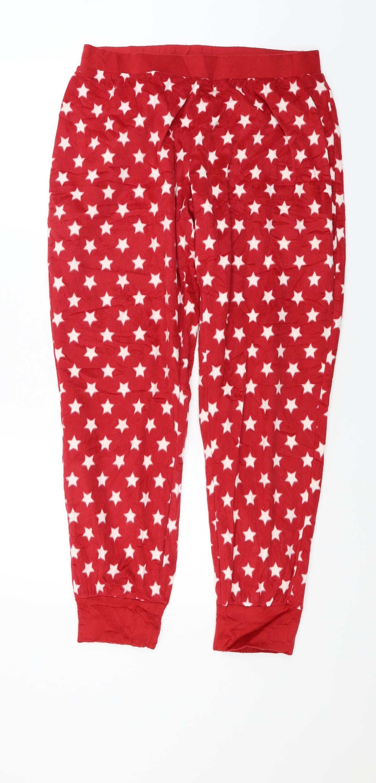 Marks and Spencer Womens Red  Fleece Jogger Trousers Size 14 L26 in - Lounge wear