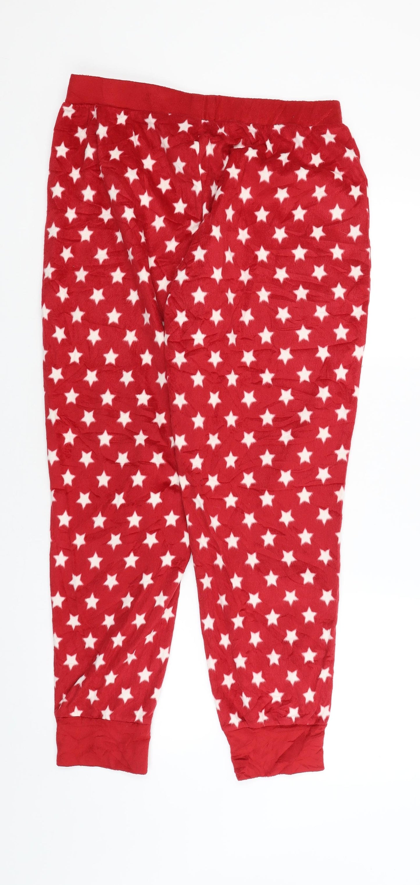 Marks and Spencer Womens Red  Fleece Jogger Trousers Size 14 L26 in - Lounge wear