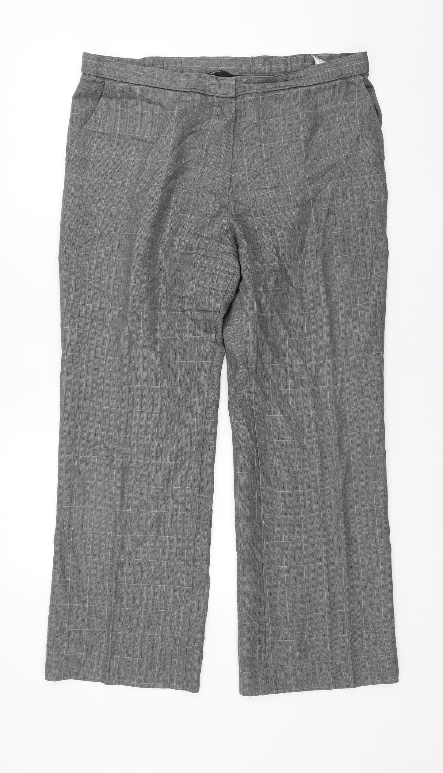Marks and Spencer Womens Red Check  Trousers  Size 14 L25 in