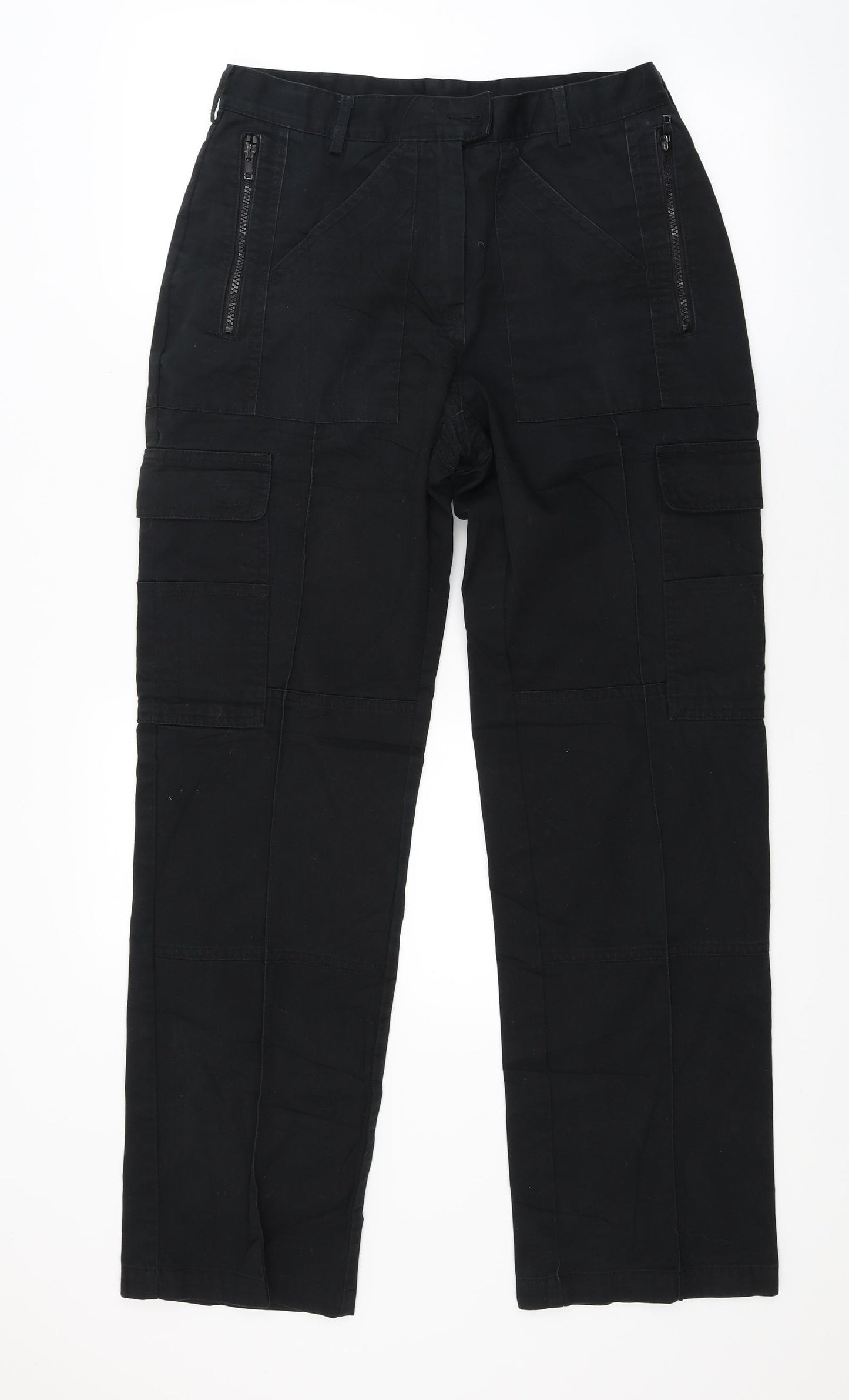 Dimentions Womens Black   Cargo Trousers Size 12 L29 in