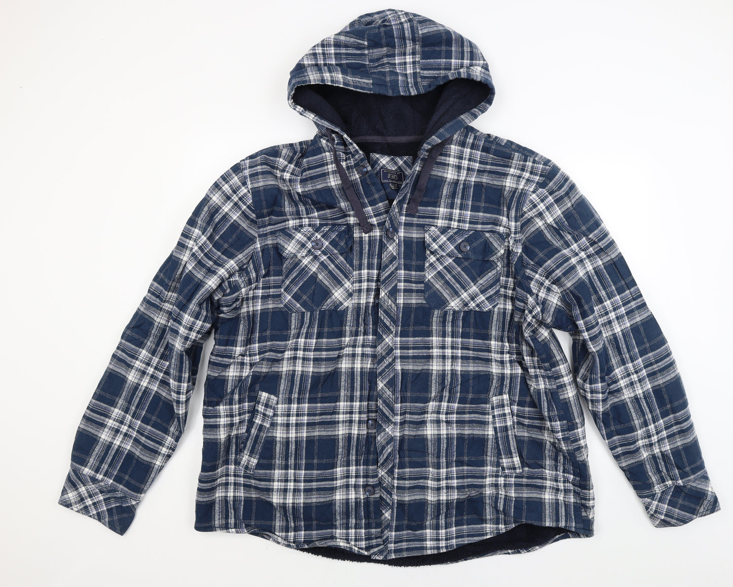 F&F Mens Blue Check  Jacket Coat Size 3XL