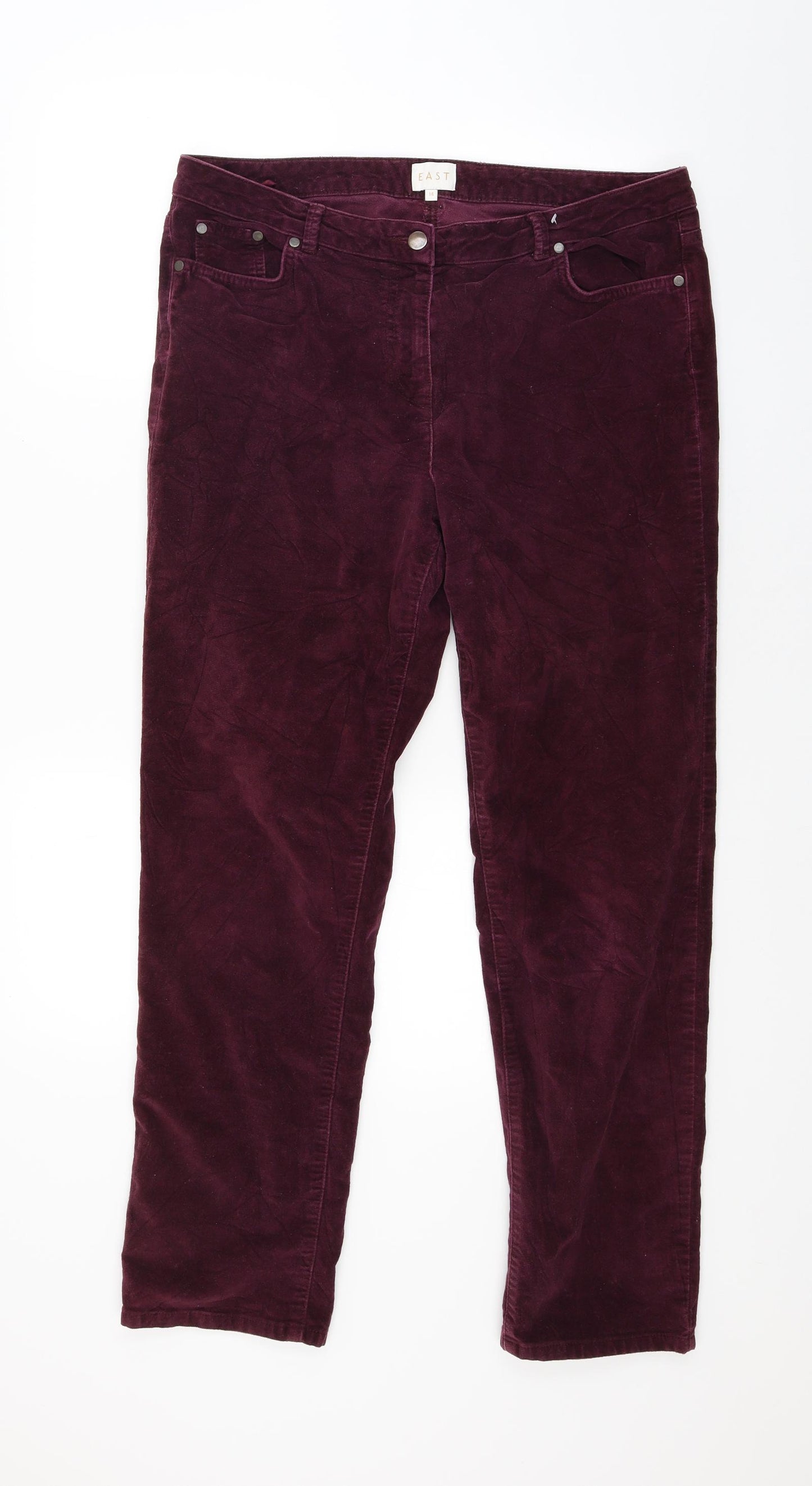 EAST Womens Red   Straight Jeans Size 14 L27 in