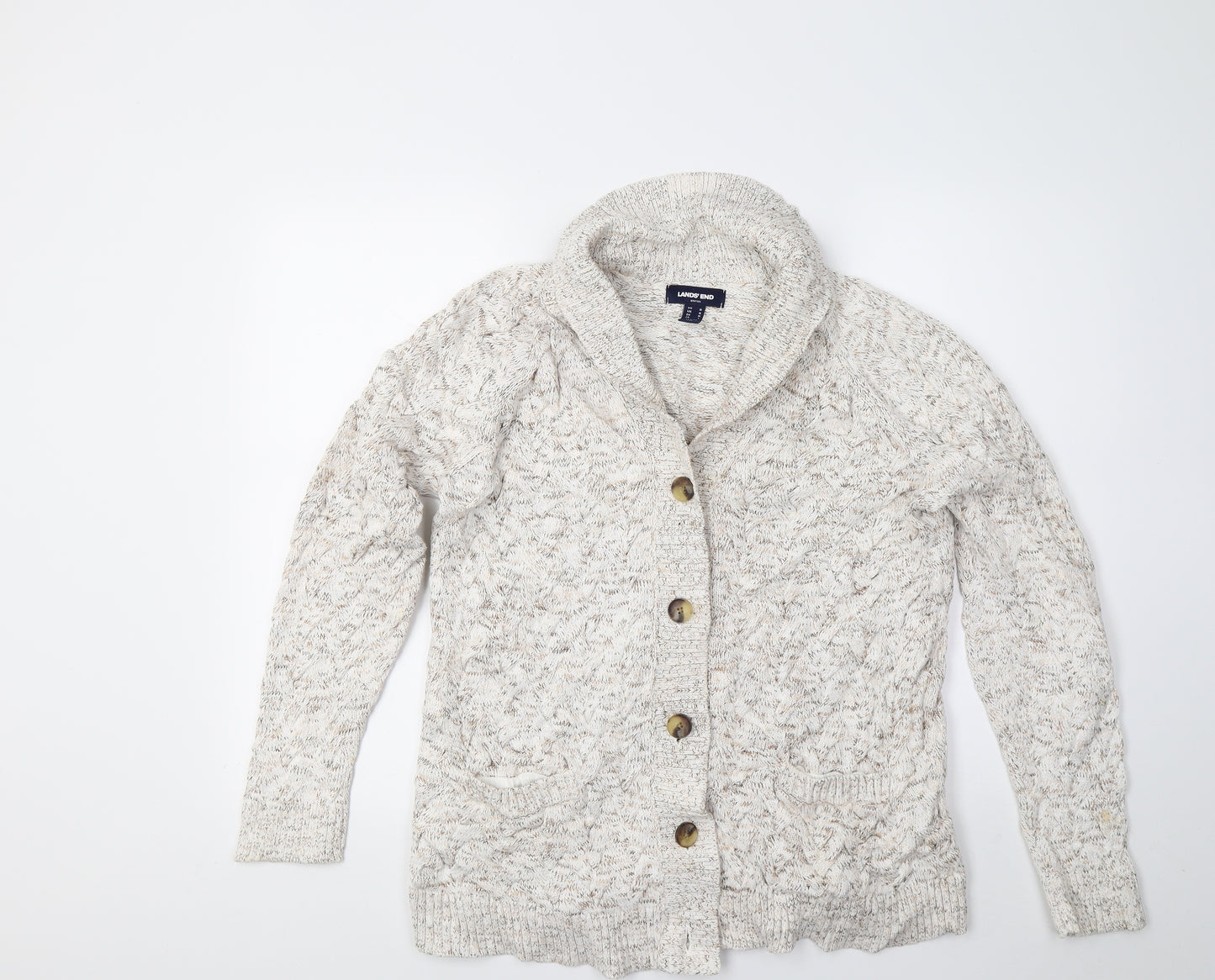 Lands end Womens Beige   Cardigan Jumper Size M