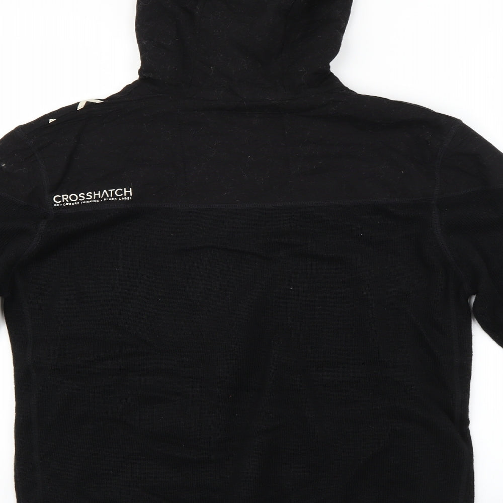 Crosshatch Mens Black   Full Zip Hoodie Size L